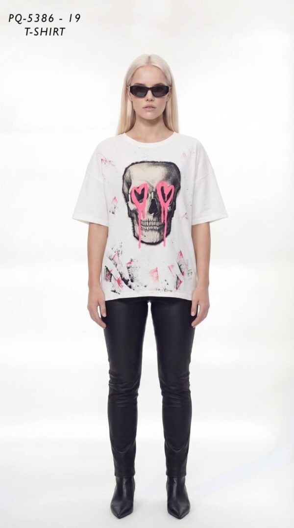 Skull Heart Graphic T-Shirt PQ5386 Skull Heart Graphic T-Shirt PQ5386