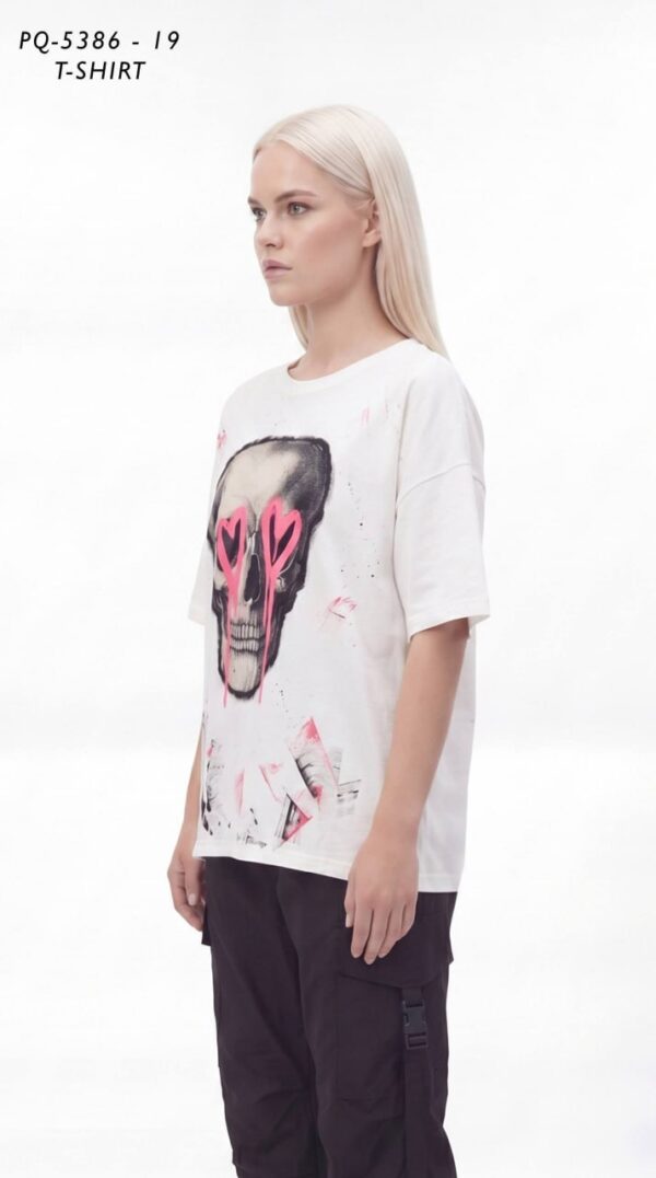Skull Heart Graphic T-Shirt PQ5386 Skull Heart Graphic T-Shirt PQ5386