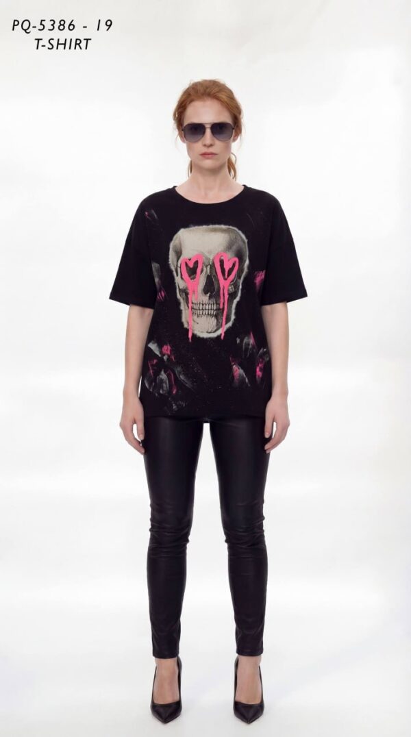 Skull Heart Graphic T-Shirt PQ5386 Skull Heart Graphic T-Shirt PQ5386