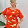 Premium Dragonfly Print Blouse - Wholesale Fashion Top Premium Dragonfly Print Blouse - Wholesale Fashion Top
