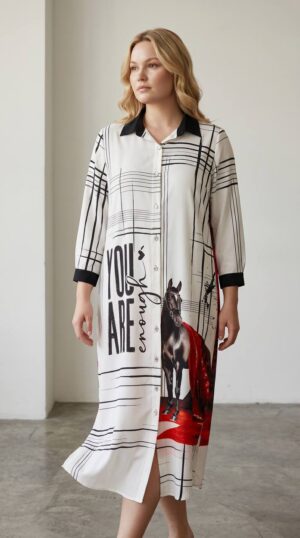 Contemporary Graphic Print Shirt Dress Contemporary Graphic Print Shirt Dress
