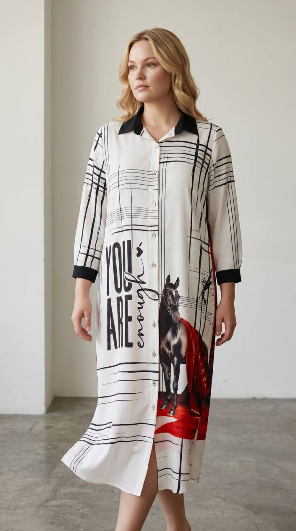 Contemporary Graphic Print Shirt Dress Contemporary Graphic Print Shirt Dress