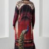 Designer Printed Shirt Dress with Peacock Motif Designer Printed Shirt Dress with Peacock Motif
