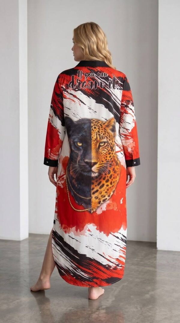 Premium Animal Print Dress - Red Multi Size Premium Animal Print Dress - Red Multi Size