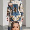 Premium Mixed Print Shirt Dress Premium Mixed Print Shirt Dress