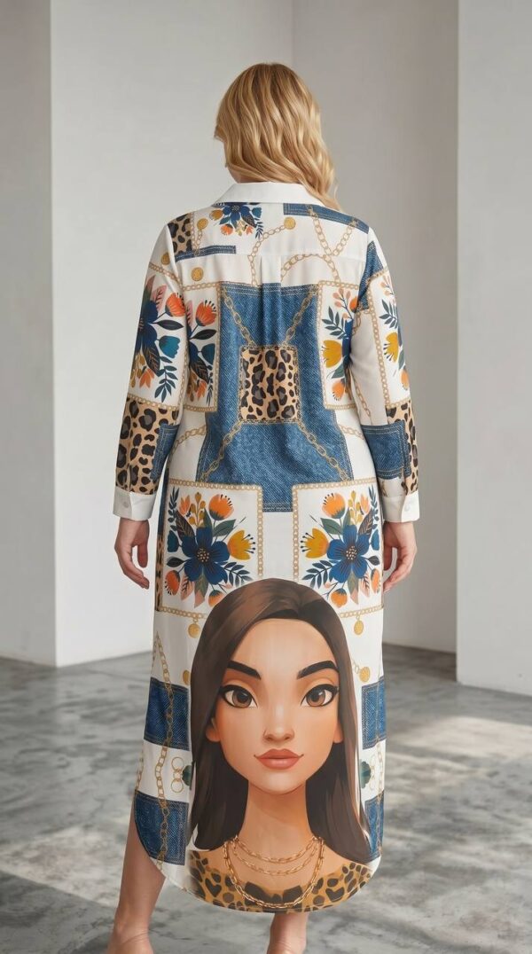 Premium Mixed Print Shirt Dress Premium Mixed Print Shirt Dress
