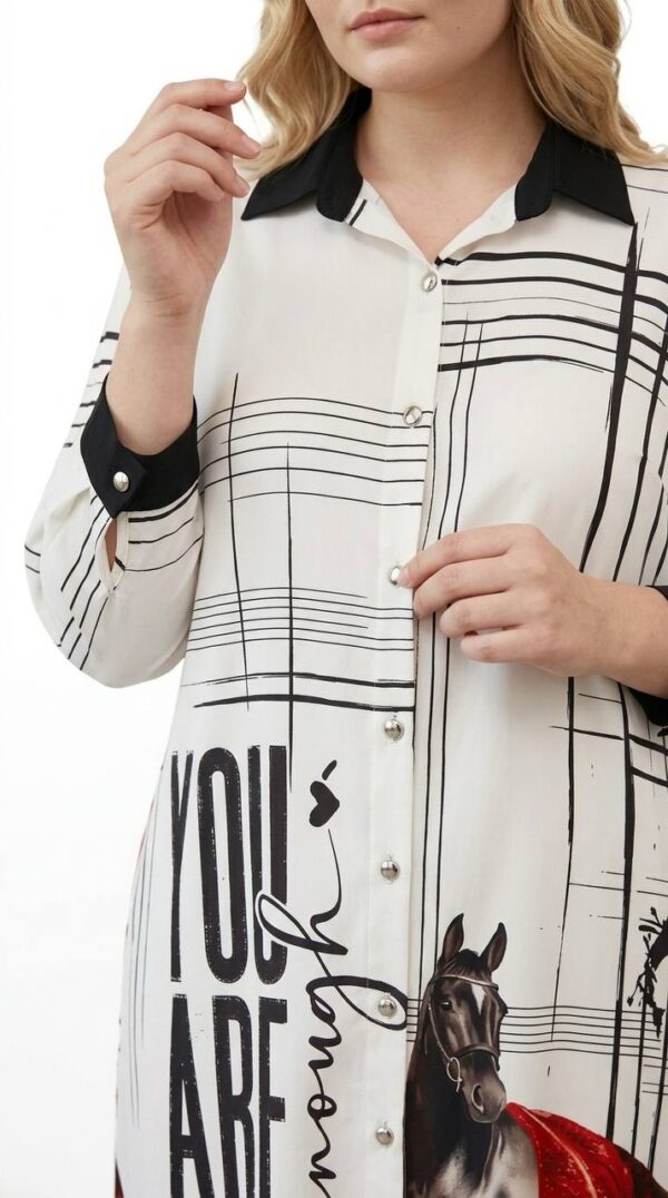 Contemporary Graphic Print Shirt Dress Contemporary Graphic Print Shirt Dress