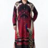 Designer Printed Shirt Dress with Peacock Motif Designer Printed Shirt Dress with Peacock Motif