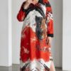 Premium Animal Print Dress - Red Multi Size Premium Animal Print Dress - Red Multi Size