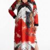 Premium Animal Print Dress - Red Multi Size Premium Animal Print Dress - Red Multi Size