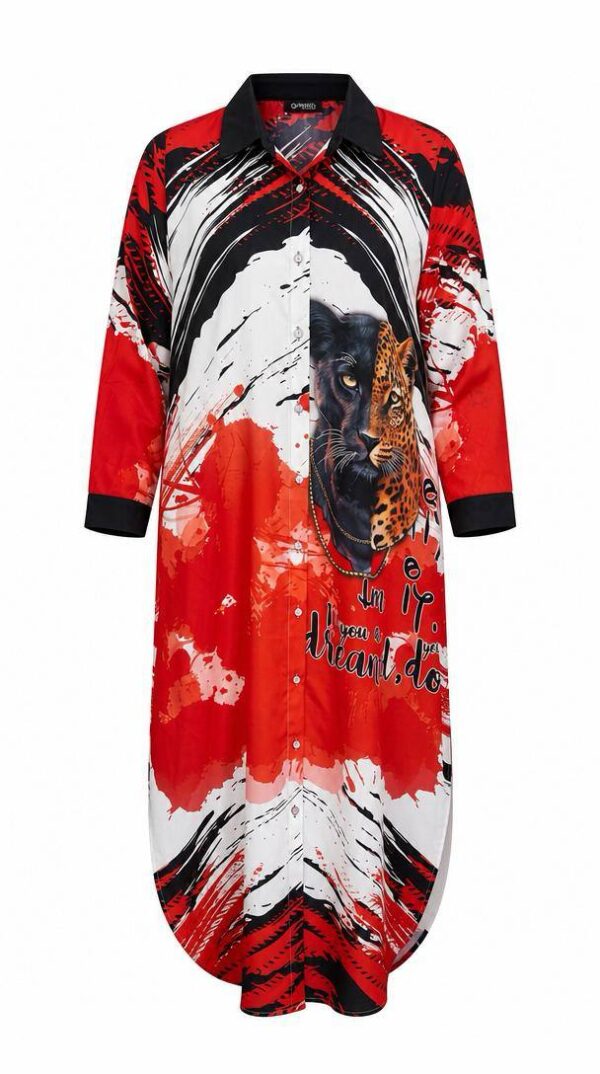 Premium Animal Print Dress - Red Multi Size Premium Animal Print Dress - Red Multi Size