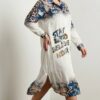 Premium Animal Print Shirt Dress with Embroidered Details Premium Animal Print Shirt Dress with Embroidered Details