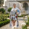 Artistic Floral Print High-Low Oversized Midi Dress Artistic Floral Print High-Low Oversized Midi Dress
