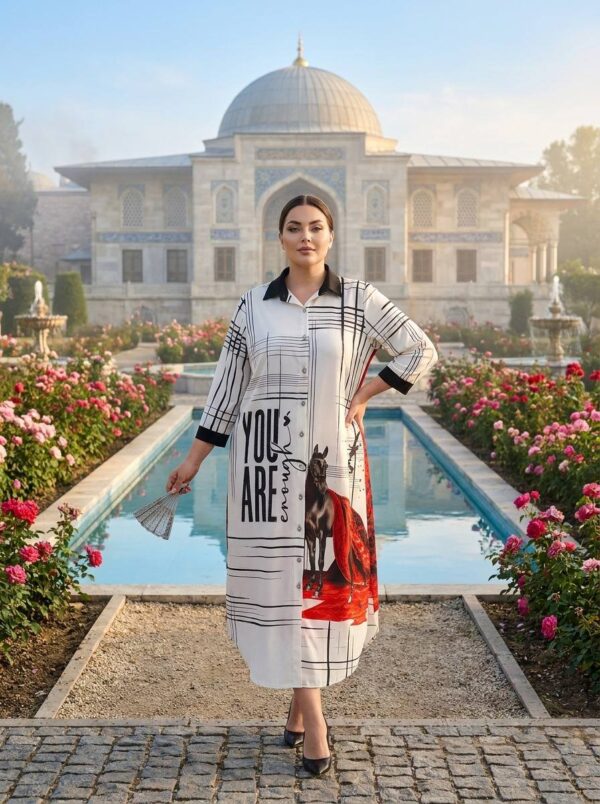 Contemporary Graphic Print Shirt Dress Contemporary Graphic Print Shirt Dress