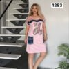 Yellow Teddy Bear Graphic Dress with Denim Pockets Yellow Teddy Bear Graphic Dress with Denim Pockets