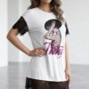Women's Lace Trim Graphic T-Shirt Dress Women's Lace Trim Graphic T-Shirt Dress