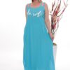Premium Turquoise Maxi Dress with Script Graphic Premium Turquoise Maxi Dress with Script Graphic