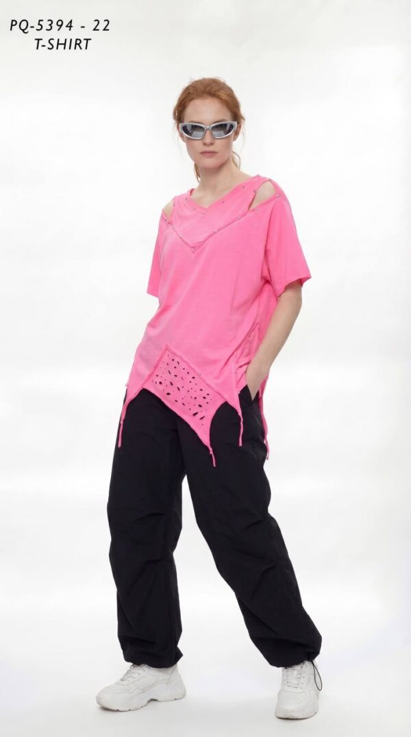 Women's Casual Cutout T-Shirt PQ5394 Women's Casual Cutout T-Shirt PQ5394