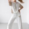 Premium White Beaded Top & Bottom Set - Wholesale Fashion Premium White Beaded Top & Bottom Set - Wholesale Fashion