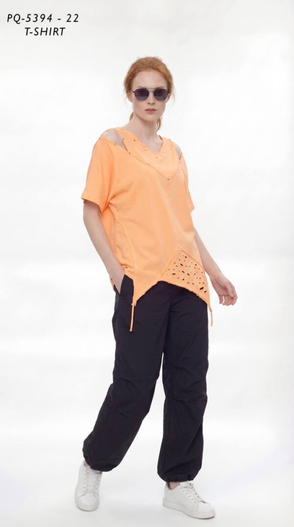 Women's Casual Cutout T-Shirt PQ5394 Women's Casual Cutout T-Shirt PQ5394