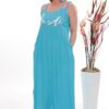 Premium Turquoise Maxi Dress with Script Graphic Premium Turquoise Maxi Dress with Script Graphic