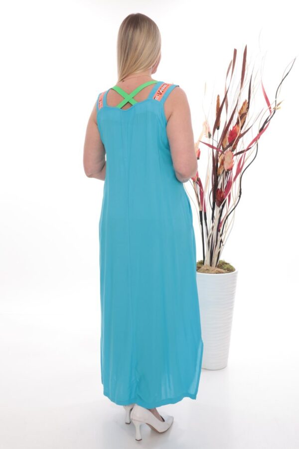 Premium Turquoise Maxi Dress with Script Graphic Premium Turquoise Maxi Dress with Script Graphic