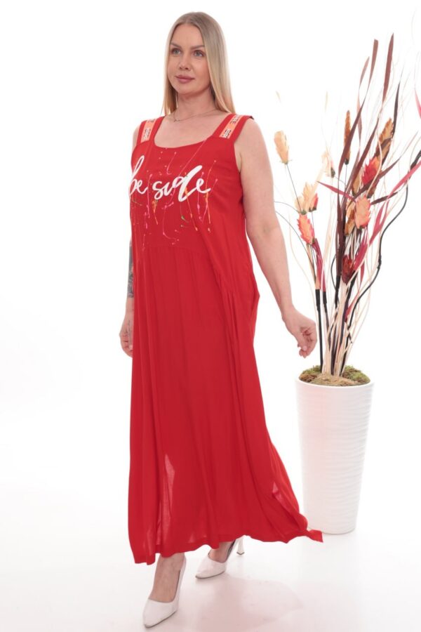Premium Turquoise Maxi Dress with Script Graphic Premium Turquoise Maxi Dress with Script Graphic