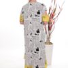 Premium Newspaper Print Dress with Yellow Accents Premium Newspaper Print Dress with Yellow Accents