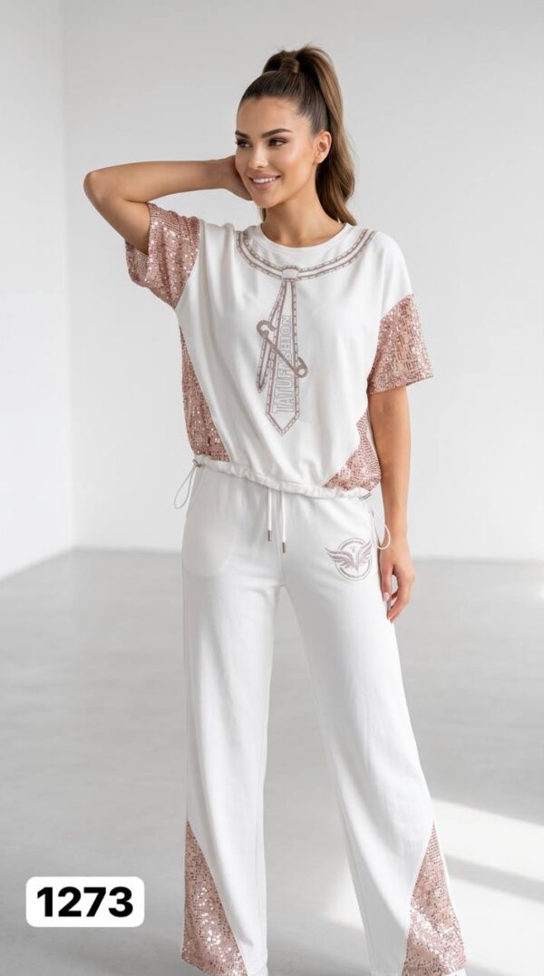Premium White Beaded Top & Bottom Set - Wholesale Fashion Premium White Beaded Top & Bottom Set - Wholesale Fashion
