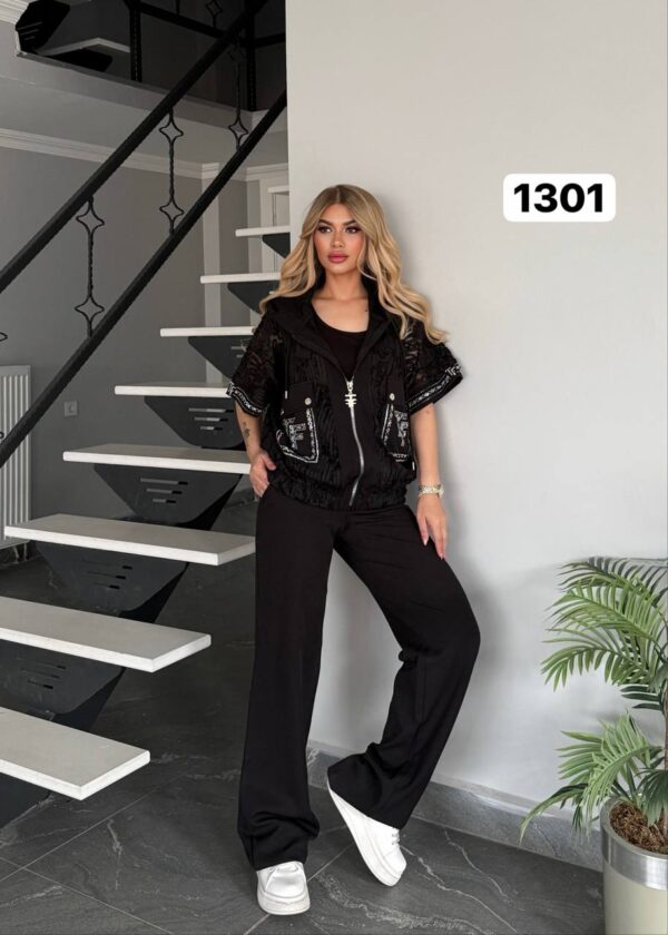 Black Lace Jacket & Pants Set Black Lace Jacket & Pants Set