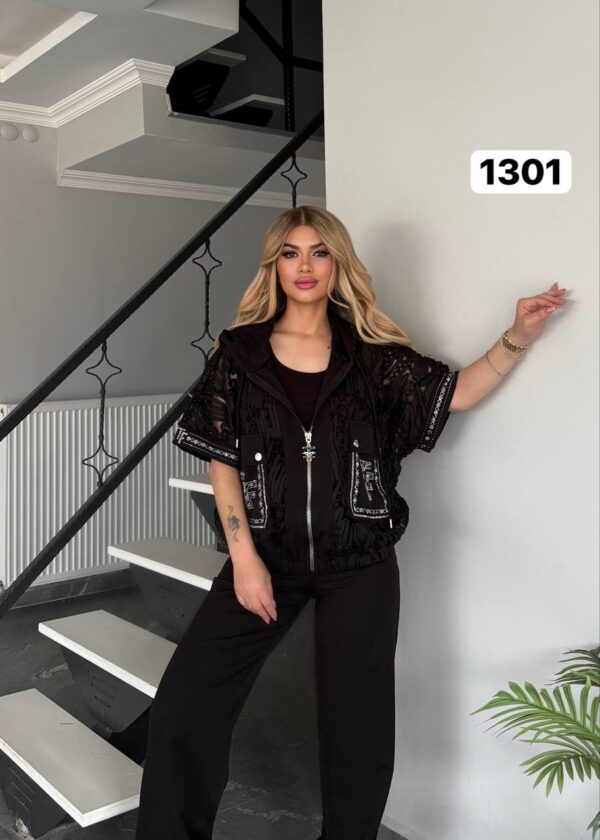 Black Lace Jacket & Pants Set Black Lace Jacket & Pants Set