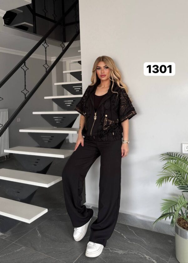 Black Lace Jacket & Pants Set Black Lace Jacket & Pants Set