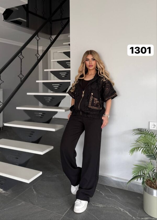 Black Lace Jacket & Pants Set Black Lace Jacket & Pants Set