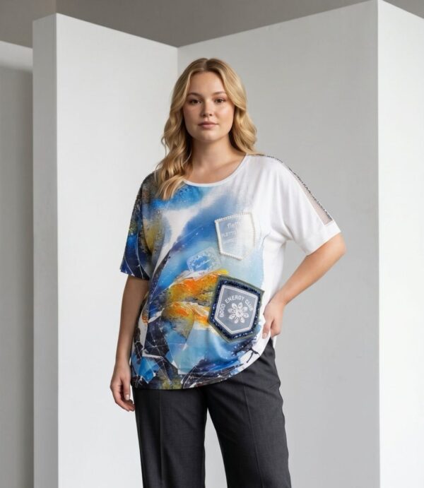 ELIZAFANTI Women's Artistic Print Blouse - Premium Fashion Top ELIZAFANTI Women's Artistic Print Blouse - Premium Fashion Top