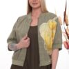 Women's Premium Bomber Jacket - Versatile Khaki Outerwear Women's Premium Bomber Jacket - Versatile Khaki Outerwear