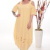 Women's Cold Shoulder Dress with Decorative Hem Women's Cold Shoulder Dress with Decorative Hem