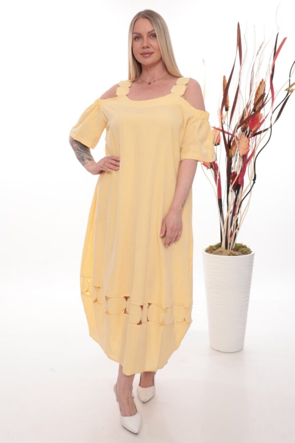 Women's Cold Shoulder Dress with Decorative Hem Women's Cold Shoulder Dress with Decorative Hem