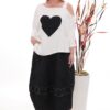 Premium Heart Print Dress with Decorative Hem Premium Heart Print Dress with Decorative Hem