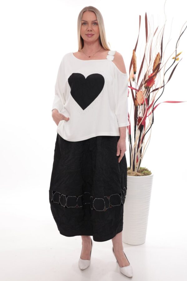 Premium Heart Print Dress with Decorative Hem Premium Heart Print Dress with Decorative Hem