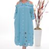 Premium Cold Shoulder Dress with Eyelet Details Premium Cold Shoulder Dress with Eyelet Details