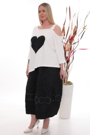 Premium Heart Print Dress with Decorative Hem