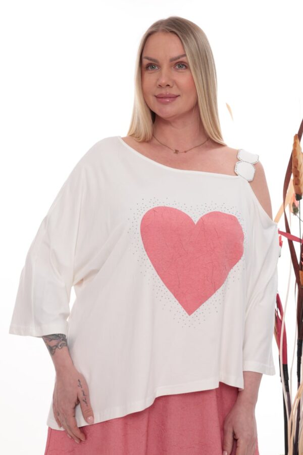 Premium Heart Print Dress with Decorative Hem Premium Heart Print Dress with Decorative Hem