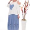 Premium Heart Print Dress with Decorative Hem Premium Heart Print Dress with Decorative Hem