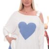 Premium Heart Print Dress with Decorative Hem Premium Heart Print Dress with Decorative Hem