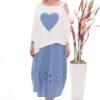 Premium Heart Print Dress with Decorative Hem Premium Heart Print Dress with Decorative Hem