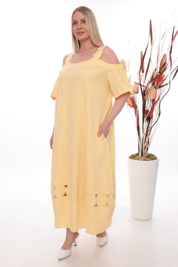 Women's Cold Shoulder Dress with Decorative Hem Women's Cold Shoulder Dress with Decorative Hem