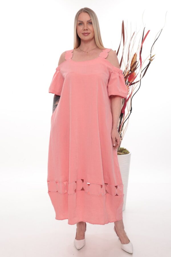 Women's Cold Shoulder Dress with Decorative Hem Women's Cold Shoulder Dress with Decorative Hem