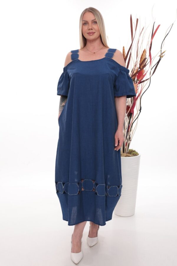 Women's Cold Shoulder Dress with Decorative Hem Women's Cold Shoulder Dress with Decorative Hem