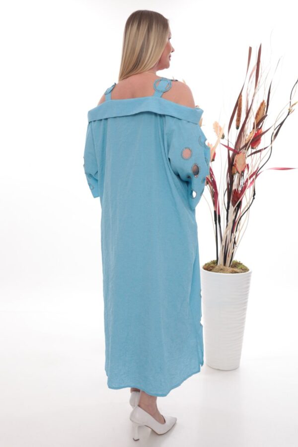 Premium Cold Shoulder Dress with Eyelet Details Premium Cold Shoulder Dress with Eyelet Details