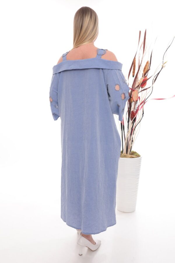 Premium Cold Shoulder Dress with Eyelet Details Premium Cold Shoulder Dress with Eyelet Details